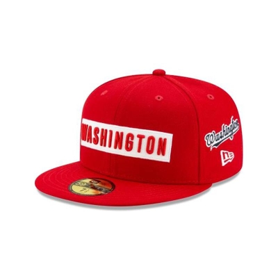 Red Washington Nationals Hat - New Era MLB Boxed Wordmark 59FIFTY Fitted Caps USA4690815